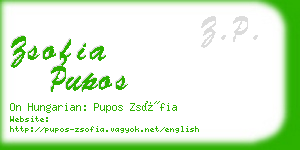 zsofia pupos business card